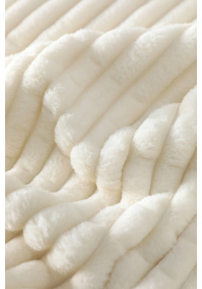 Merinos Modern Line 2 Parça Tek Kişilik Battaniye Seti - Ekru