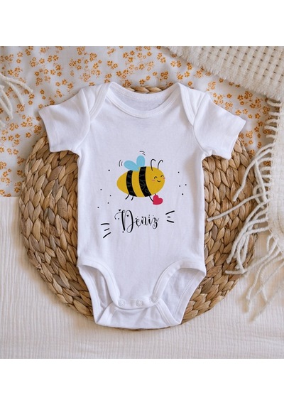 Bitmeyenkartus Bk Kids Isimli Bebek Body Zıbın - Model 29 Beyaz