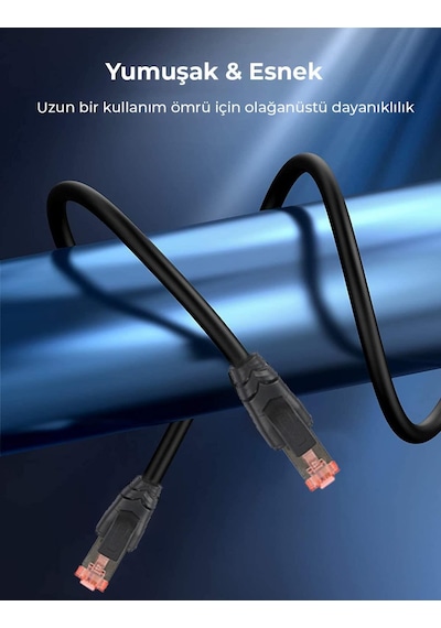 Bix Cat8 40Gbps Veri Aktarım 2000MHz STP Ethernet Kablosu 5 Metre