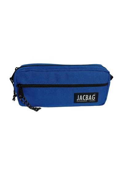 Jacbag Çift Fermuarlı Saks Mavi Erkek Çocuk Kalem Kutusu Çok Renkli