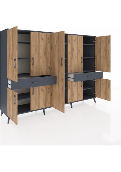 Hyperion Dolap 12 Raflı 2 Çekmeceli 8 Kapaklı 220x44x163 Antrasit-çam/antrasit Atlas Çam/antrasıt - Antrasıt Hyperion Dolap 12 Raflı 2 Çekmeceli 8 Kapaklı 220x44x163 Antrasit-çam/antrasit Atlas Çam/antrasıt - Antrasıt