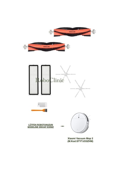Xiaomi Mi Robot Vacuum Mop 2 Stytjo3zhm Robot Süpürge Ile Uyumlu Fırça, Filtre Seti-8 Parça