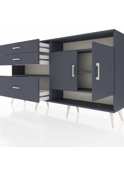 Arges Konsol 4 Raflı 3 Çekmeceli 2 Kapaklı 176x30x99 Antrasit-ant Antrasit-antrasit Arges Konsol 4 Raflı 3 Çekmeceli 2 Kapaklı 176x30x99 Antrasit-ant Antrasit-antrasit
