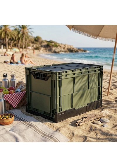 Freecamp Katlanır Kamp Kasası Kapaklı 80 Litre Yeşil