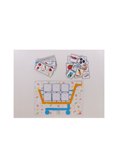 Montessori Cırt Cırtlı Alışveriş Sepeti Eşleştirme Ve Hafıza Oyunu