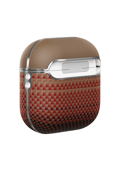 Apple Uyumlu AirPods Pro 2 Kılıf Aramid Fiber Pitaka Tactile Woven Sunset-moonrise Serisi Sunset Kapak Kahverengi