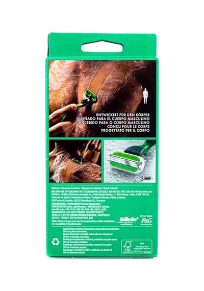 Gillette Body Erkek Tıraş Makinesi, Islak Tıraş Makinesi + 1 Tıraş Bıçağı, 3 Kat Bıçak Ağzı İle