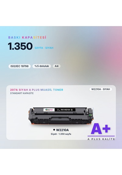 Hp 207a W2210a Siyah Uyumlu Toner A Plus / Color Laserjet Pro M255 / M282 / M283