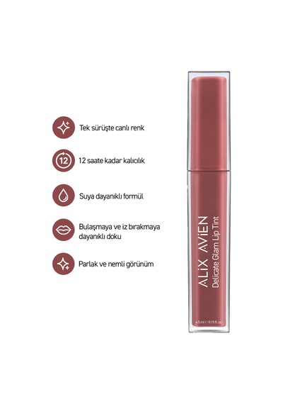 Kalıcı & Suya Dayanıklı Dudak Parlatıcı Tint - Delicate Glam Lip Tint 704 Mauve Pink Pembe