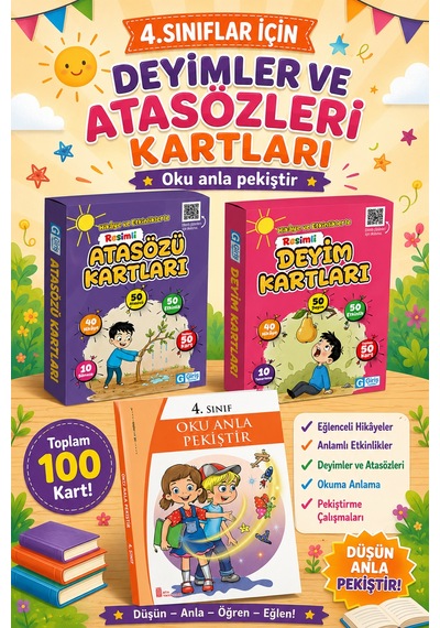 4.sınıflar İçin Atasözleri Ve Deyim Kartları + Oku Anla Pekiştir