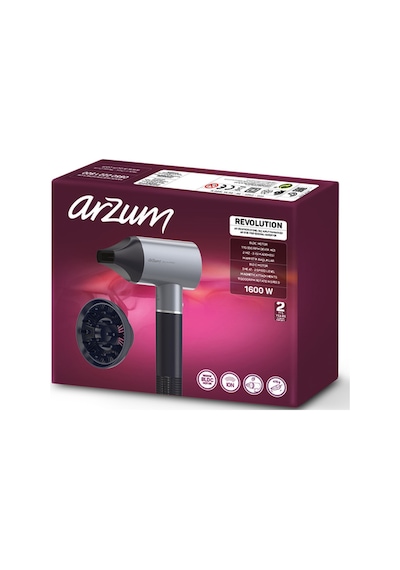 Arzum AR5169 Revolution Profesyonel İyonlu Saç Kurutma Makinesi 1600W, BLDC Motoru, Platin Gri