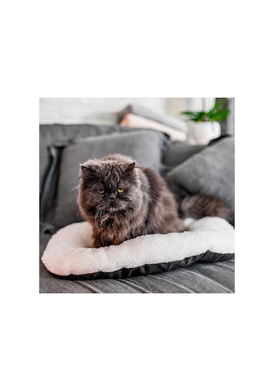 Pribor Kedi Ve Mini Irk Köpek Peluş Yatağı - Gri-beyaz 55 Cm X 36 Cm