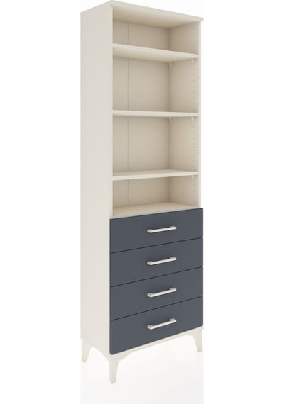 Arges Dolap 4 Raflı 4 Çekmeceli 60x30x182 Aytaşı-antrasit Aytaşı