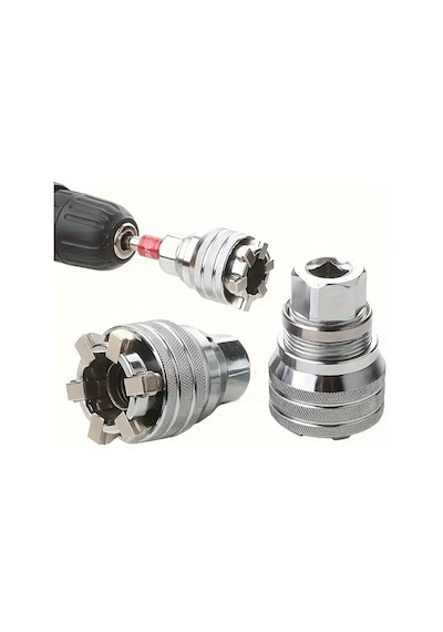 2 Parça Evrensel Ayarlanabilir Lokma Anahtar Seti 10-19 Mm 3/8'' Matkap Adaptörlü Somun Sökme Aparatı Somun Sıkma Aparat