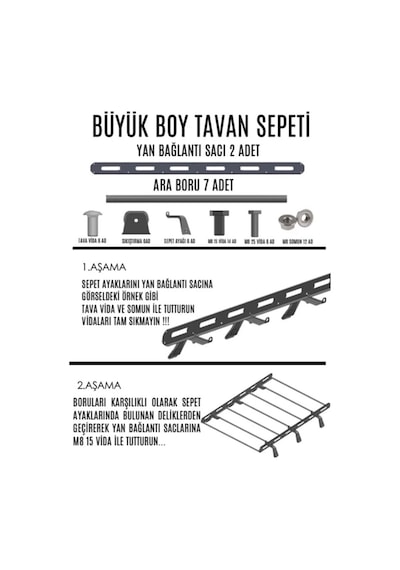 Oluklu Tavan Sepeti Lada Samara Uyumlu 6 Ayaklı Bagaj Sepeti 1984-2013