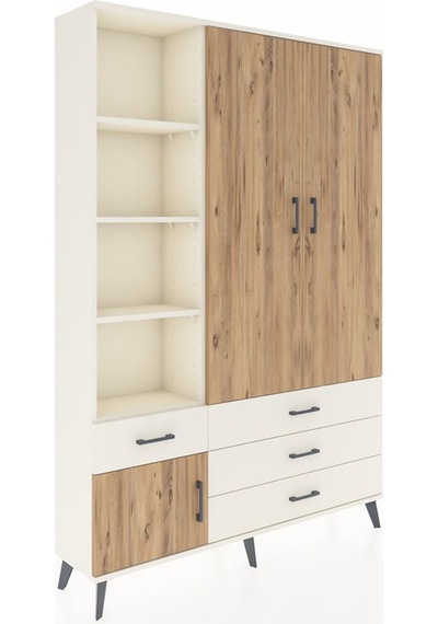 Arges Dolap 5 Raflı 4 Çekmeceli Tek Askılı 132x30x195 Aytaşı-... Aytaşı Arges Dolap 5 Raflı 4 Çekmeceli Tek Askılı 132x30x195 Aytaşı-... Aytaşı