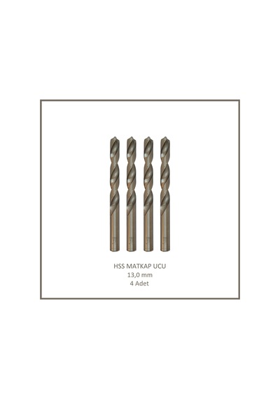 Hss Matkap Ucu 13 Mm, Metal, Ahşap, Plastik İçin 4 Adet