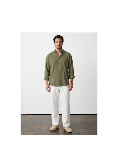 Baselco Amalfi Muslin Oversize Gömlek - Basic Fresh Haki