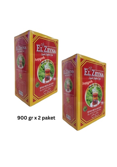 El Zeyna Siyah Seylan Çayı Barut Çay Black Ceylon Tea 2 x 900 G