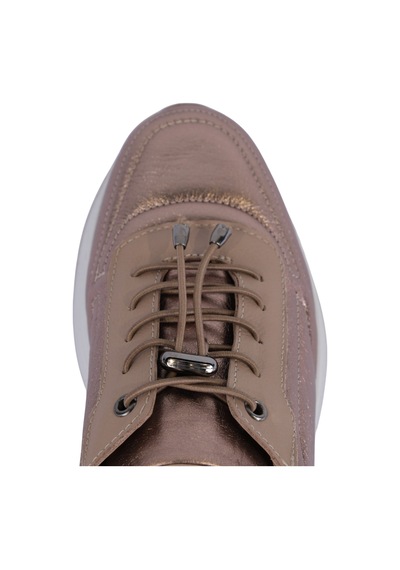 Napa Shoes Hakiki Deri Hızlı Bağcıklı Ortopedik Taban Spor Ayakkabı Napa-383 Bronz