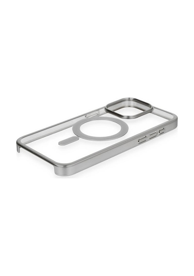 Apple iPhone Uyumlu 15 Pro Max Kılıf Erozi Magsafe Kapak - Gümüş İtdark35516