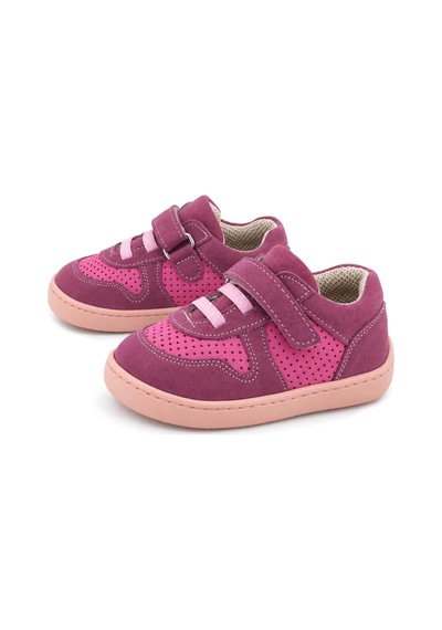 Rakerplus Bob Hakiki Deri Barefoot Cırtlı Lastikli Pembe Kız Bebek Sneakers Ayakkabı