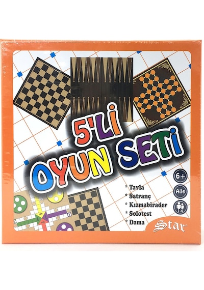 Star 5'Li Oyun Seti Satranç Dama Tavla Kızmabirader Solo Test