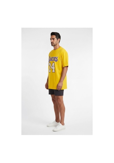 Usa Basketball Lakers 24 Sarı Oversize Erkek T-shirt 141982 SİYAH