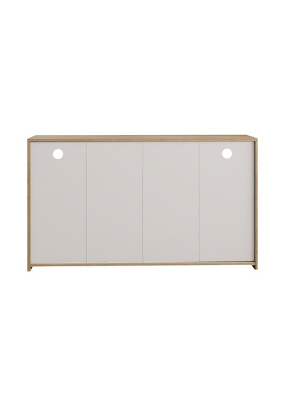 İnarch Dizayn Batı Led Işıklı Konsol Modern 4 Kapaklı Tv Konsolu - Tv Ünitesi Safir Meşe Safirmeşe