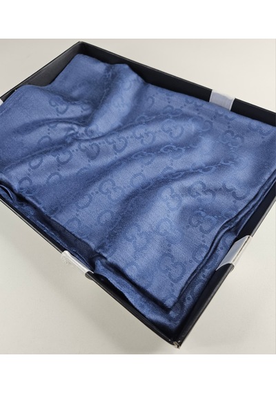 Miorel Scarfs G Desen Çift Taraflı Kaşmir İpek Şal 4 Mevsim Soft Pamuklu Şal İndigo