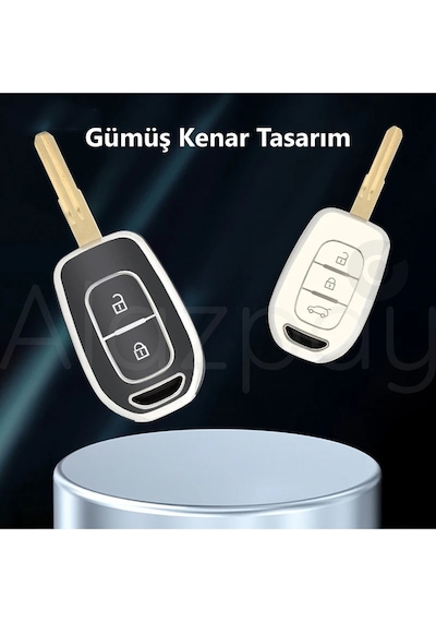 Renault Clio Megane Scenic Twingo Laguna Dacia Duster Dokker Logan Tpu Anahtar Kılıfı Syh Gümüş