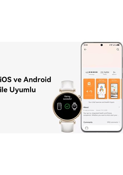Klasik Spor Akıllı Saat Android İos Uyumlu 466pxl Amoled Ekran Arama Ve Tüm Sosyal Medya Bildirimi