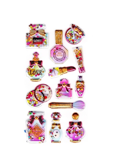 Sticker Kabartmalı Sticker Defter, Planlayıcı Etiket Pullu-812 - 17x9 Cm - Parfüm Makyaj
