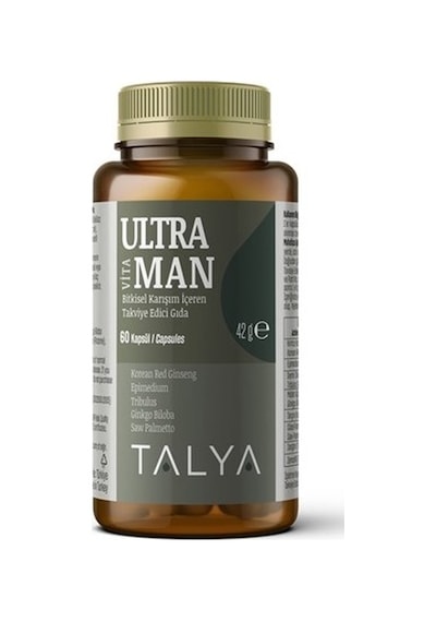 Talya Ultra VitaMAN Bitkisel Karışım İçeren Takviye Edici Gıda 60 Kapsül (Erkekler İçin)