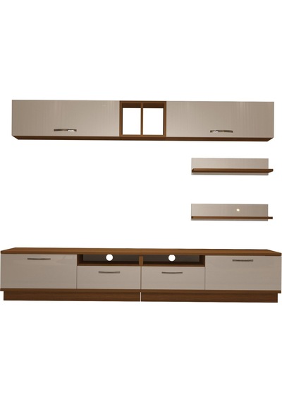 Decoraktiv Trendstyle 5220 Slm Tv Ünitesi Tv Sehpası - Ceviz Beyaz Ahşap - Beyaz