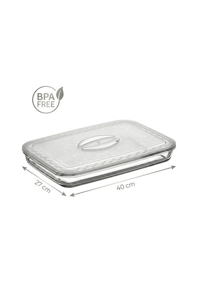 Paşabahçe Borcam Uyumlu Plastik Kapak 40x27 Cm Dikdörtgen Borcam Kapağı - Fırın Kabı Saklama Kapağı, Bpa İçe