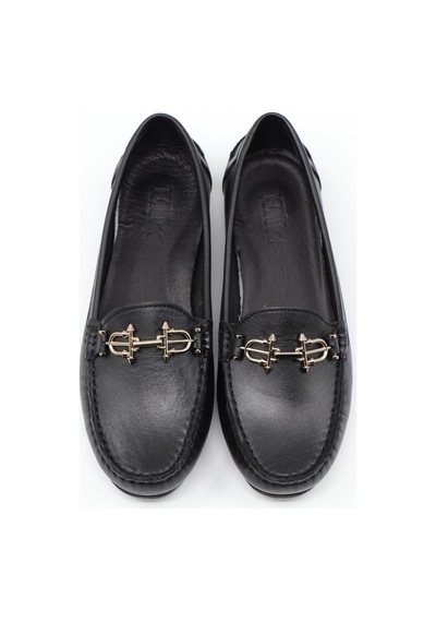 Nesilshoes Eliz 25700 Siyah Hakiki Soft Deri Günlük Kadın Ayakkabı