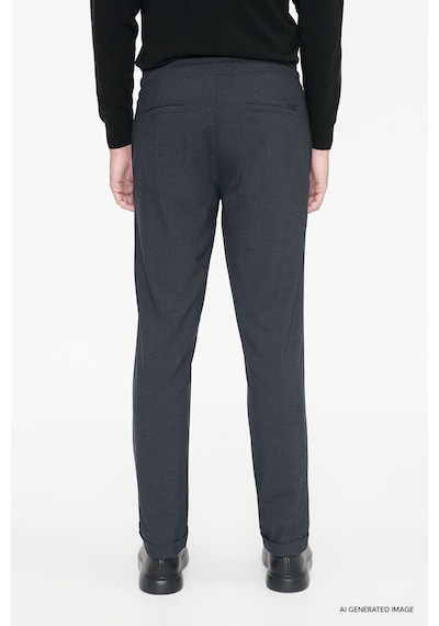 Ac&Co / Altınyıldız Classics Slim Fit Dar Kesim Beli Bağlamalı Yan Cepli Erkek Pantolon - Antrasit