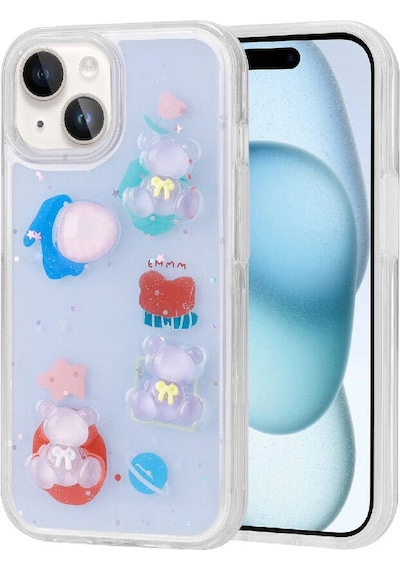 Apple iPhone Uyumlu 15 Plus Kılıf Kabartma Figürlü Parlak Zore Minimini Silikon Kapak