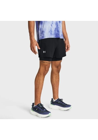Under Armour Launch 5 Inch 2 In 1 Erkek Siyah Polo Yaka Tişört