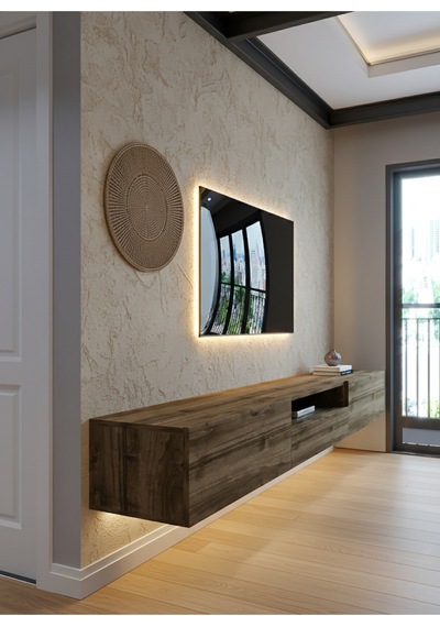 Resital Ledli Duvara Monte Tv Sehpası - Ceviz - W6016-2 Ceviz