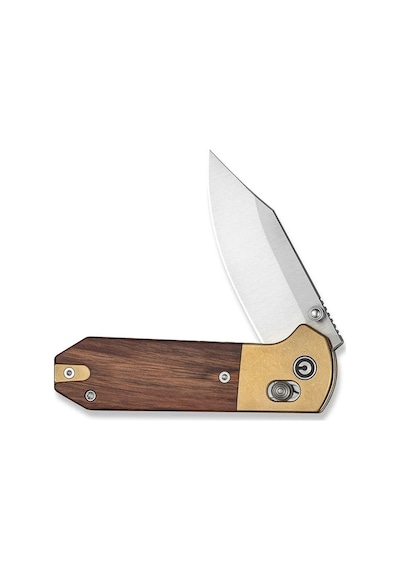 Civivi Yonder Clip Point Guibourtia Wood Handle And Stonewashed Brass Bolsters Satin Finished 14c28n Blade Kamp Çakı Kahverengi Civivi Yonder Clip Point Guibourtia Wood Handle And Stonewashed Brass Bolsters Satin Finished 14c28n Blade Kamp Çakı Kahverengi