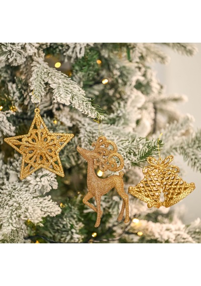 Karaca Home New Year Yeni Yıl  Glitter 3 Parça Ağaç Süsü Seti