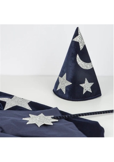 Meri Meri - Blue Velvet Wizard Costume - Mavi Büyücü Kostümü 0 - 99