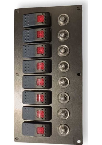 Enzh Online Marin 8'lı Swıtch Panel Otomatik Sigortalı Ve Işıklı 120mm X 240mm