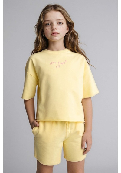 Defacto Sweatshirt Kumaşı 2li Takım Kız Çocuk H5745a826smyl127 Sarı-yl127