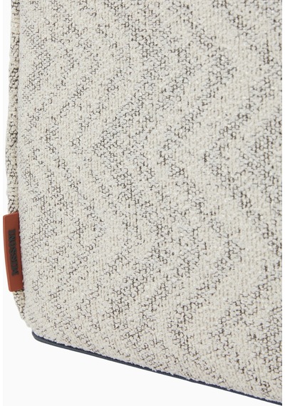 Missoni Columbia Zigzag Jakarlı Küp Bej Puf, Lüks Italyan Tasarım