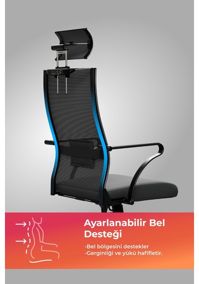 Ergolife Sit Air-180 Ofis Koltuğu Yükseklik Ayarlı, Fileli, Boyun Destekli, Bilgisayar Sandalyesi - 696.61.51.222 Siyah Ergolife Sit Air-180 Ofis Koltuğu Yükseklik Ayarlı, Fileli, Boyun Destekli, Bilgisayar Sandalyesi - 696.61.51.222 Siyah