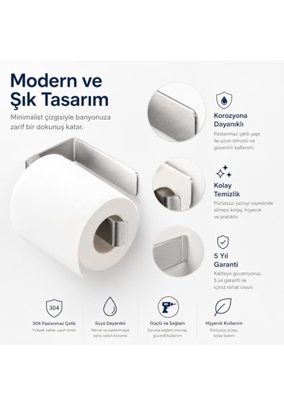 Kağıdı Tutucu Premium Paslanmaz Çelik Yapı Kolay Monte Edilebilir Duvar Askısı Banyo Ve Mutfaklar Için Şık Ve Çok Renkli
