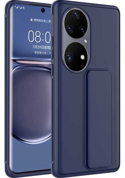 Huawei P50 Pro Kılıf Zore Qstand Kapak Lacivert